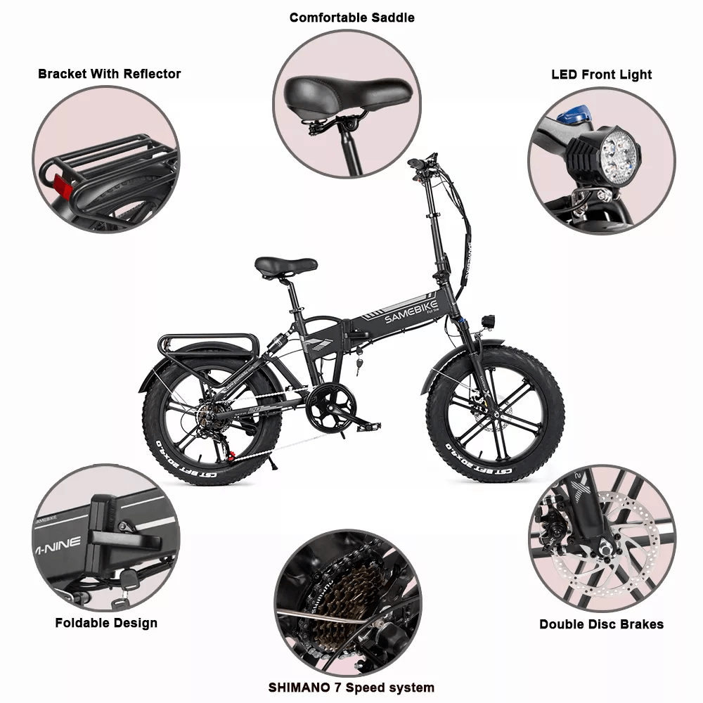 SamEbike XWXL09 Fat Tire EBike - Black